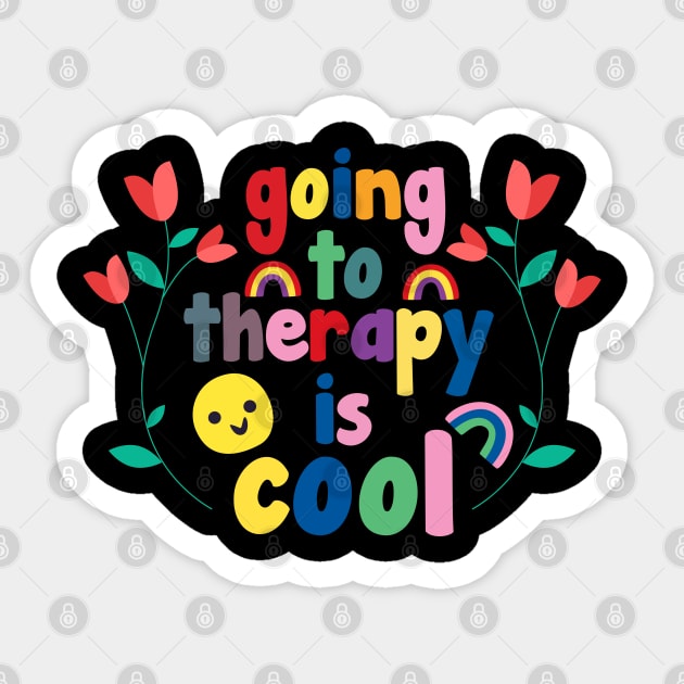 going to therapy is cool, mental awareness Sticker by Erekjo